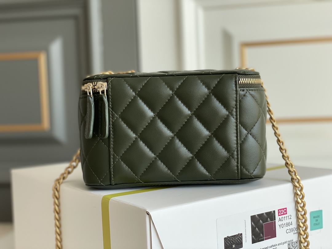 🌼现货 白金版▪️正品级 包装如图𝑪𝒉𝒂𝒏𝒆𝒍 22𝒌秋冬小金柱调节链长盒子 橄榄绿𝟸𝟸𝚔秋冬新品必入系