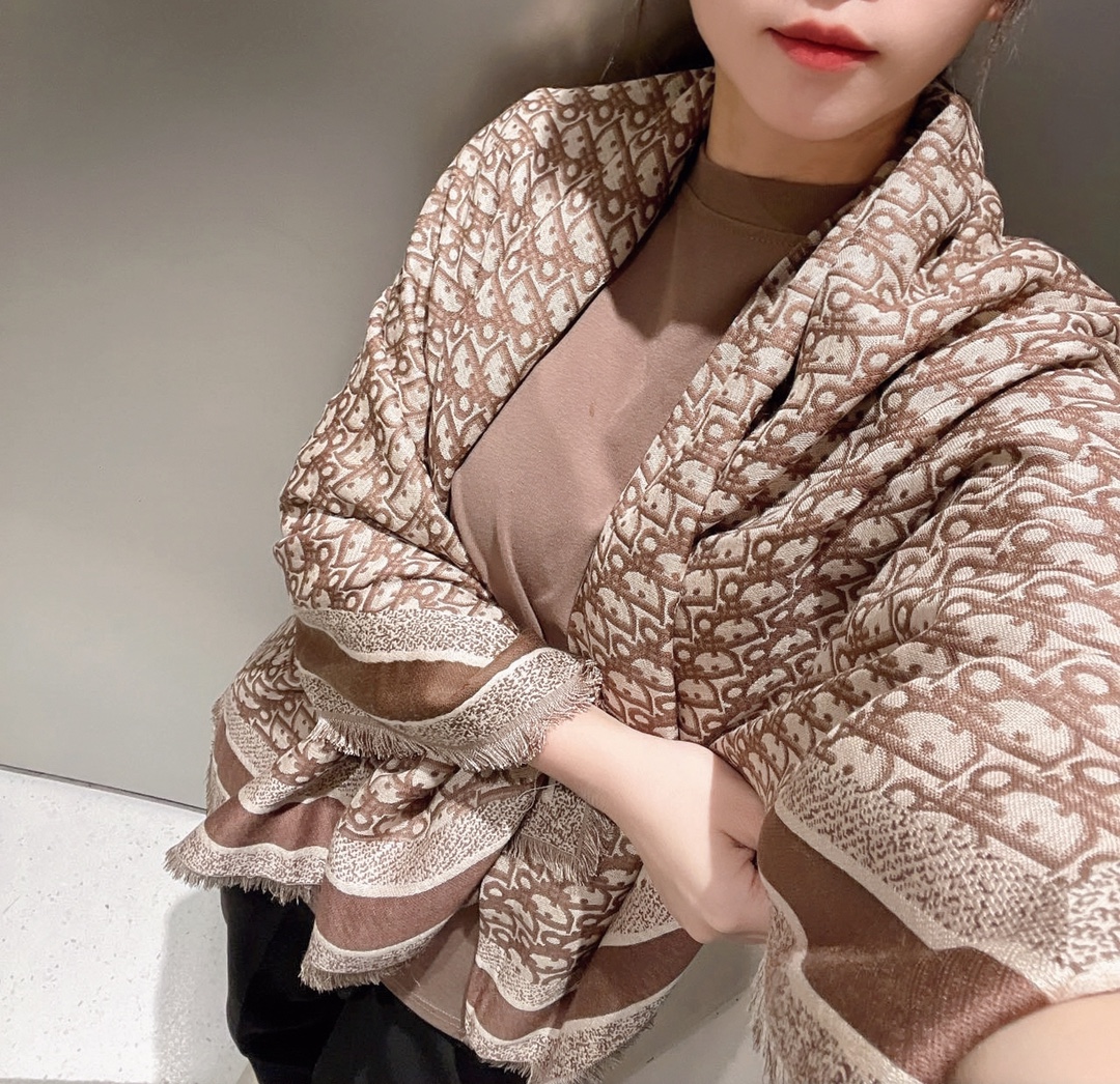 Dior Scarf Shawl Silk Wool
