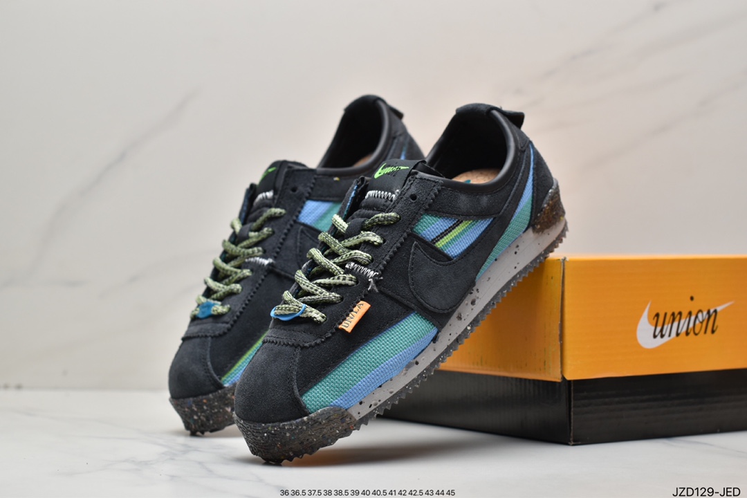 140 联乘洛杉矶知名店铺Union LA x Nike Cortez Low”Black”阿甘慢跑鞋 DR1413-007