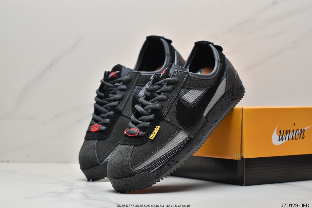 140 联乘洛杉矶知名店铺Union LA x Nike Cortez Low”Black”阿甘慢跑鞋 DR1413-007