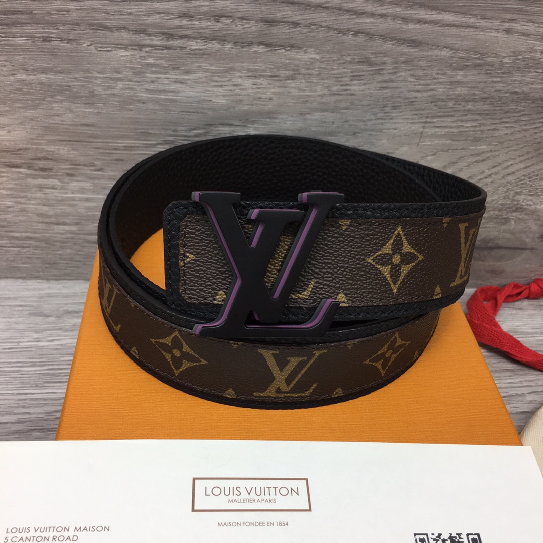 Louis Vuitton Belts Lychee Pattern Men Canvas