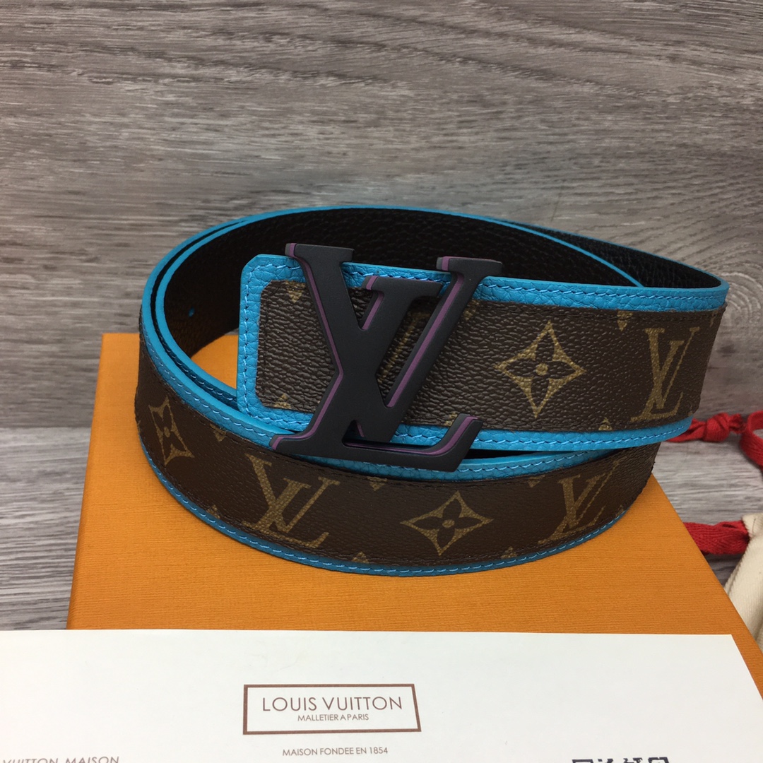 Louis Vuitton Belts Lychee Pattern Men Canvas