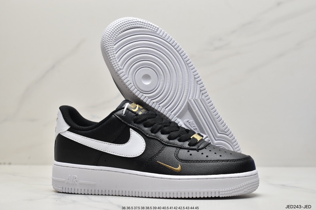 150 Nike Air Force 1 Low 白黑小金勾空军一号低帮百搭休闲运动板鞋CZ0270-001