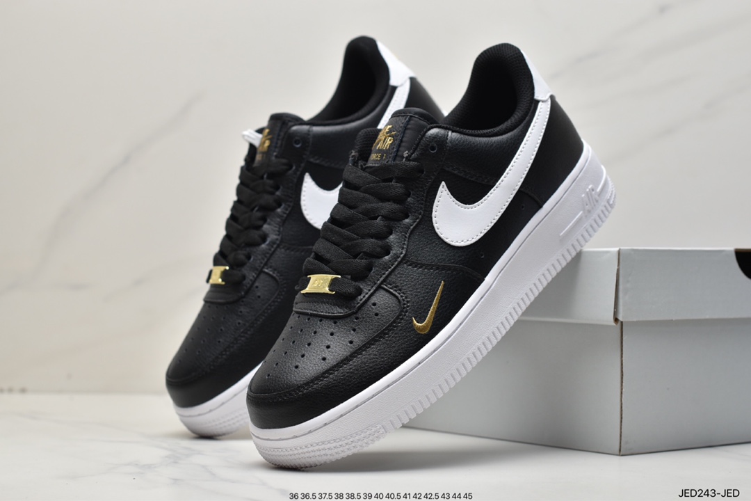 150 Nike Air Force 1 Low 白黑小金勾空军一号低帮百搭休闲运动板鞋CZ0270-001