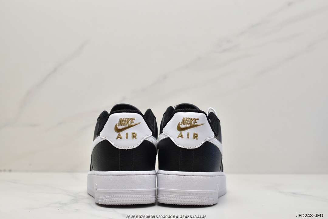 150 Nike Air Force 1 Low 白黑小金勾空军一号低帮百搭休闲运动板鞋CZ0270-001