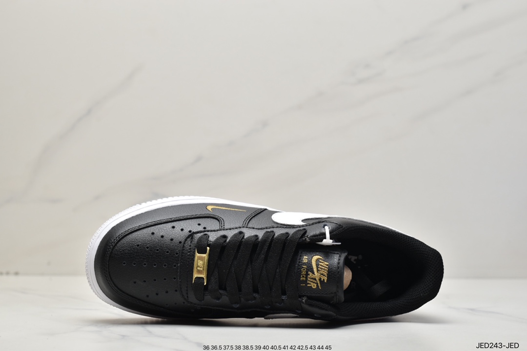 150 Nike Air Force 1 Low 白黑小金勾空军一号低帮百搭休闲运动板鞋CZ0270-001