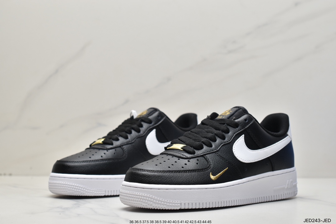 150 Nike Air Force 1 Low 白黑小金勾空军一号低帮百搭休闲运动板鞋CZ0270-001