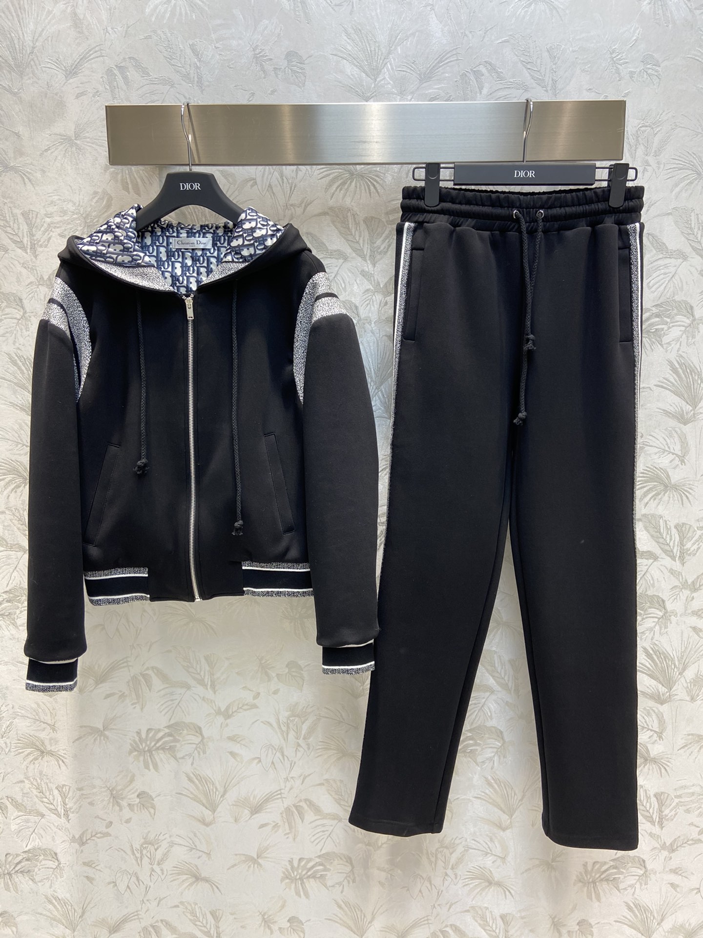 Dior Clothing Cardigans Coats & Jackets Pants & Trousers Two Piece Outfits & Matching Sets Splicing Cotton Knitting Fall/Winter Collection Hooded Top
