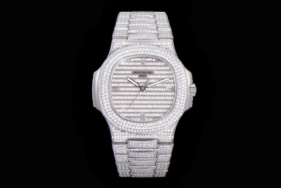 NO:384118,Produced by TW Factory Patek Philippe PP Nautilus Star Edition!  HB1 has a brand new custom original 324 movement, the balance wheel position of the movement is the same as the original, CNC technology creates movement plywood, deep flower washing and engraving, the effect maintains the details that the original has, and the movement structure is extremely restored. After countless processing techniques, regardless of cost, it is finally completed to restore the effect of the original diamond inlay!  The pointer is upgraded to the second hand center point to the needle shaft second hand. Every detail is achieved to the extreme!  The best luxury recommendation for gifts, please be sure of TW exclusive quality, patek philippe19860909TW 出品 TW Factory 百达翡丽 PP 鹦鹉螺满天星版！HB1 全新定制原版324机芯,机芯摆轮位置与原装一致,CNC数控技术打造机芯夹板,深度洗花和刻字,效果保持了原装应有的细节,机芯结构还原度极高.历经无数次的加工工艺,不计成本,只为还原正品后镶钻的效果,终于大功告成！指针升级秒针中心点升级为针轴秒针. 每处细节都做到了极致 ！送礼最佳奢华推荐请认准TW独家品质,,patek philippe,Watch