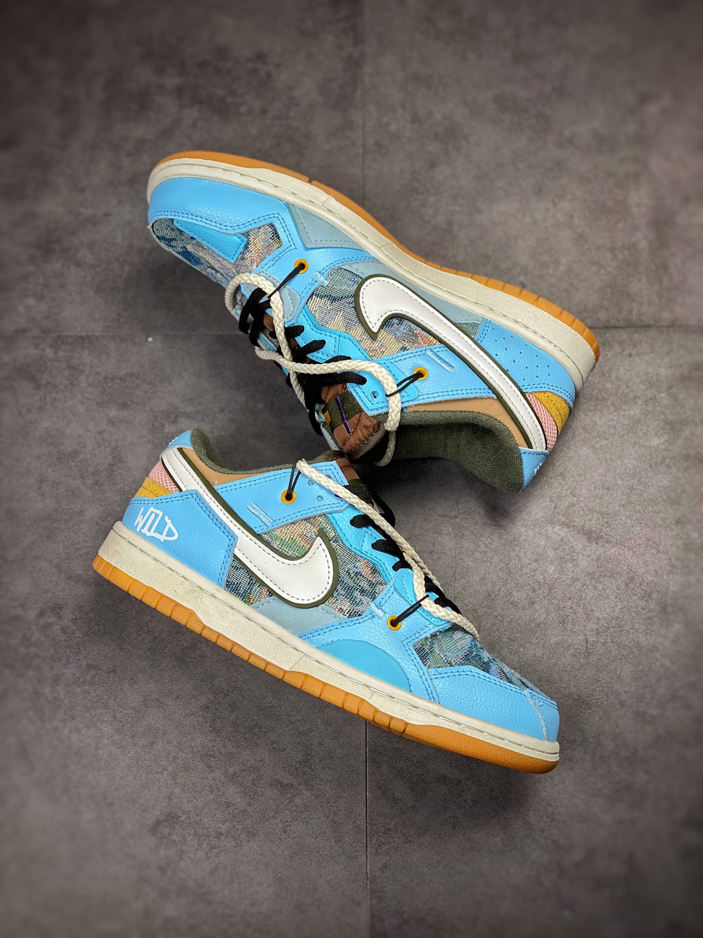 Nike Dunk Scrap series suture strange sky blue brown white DB0500-200