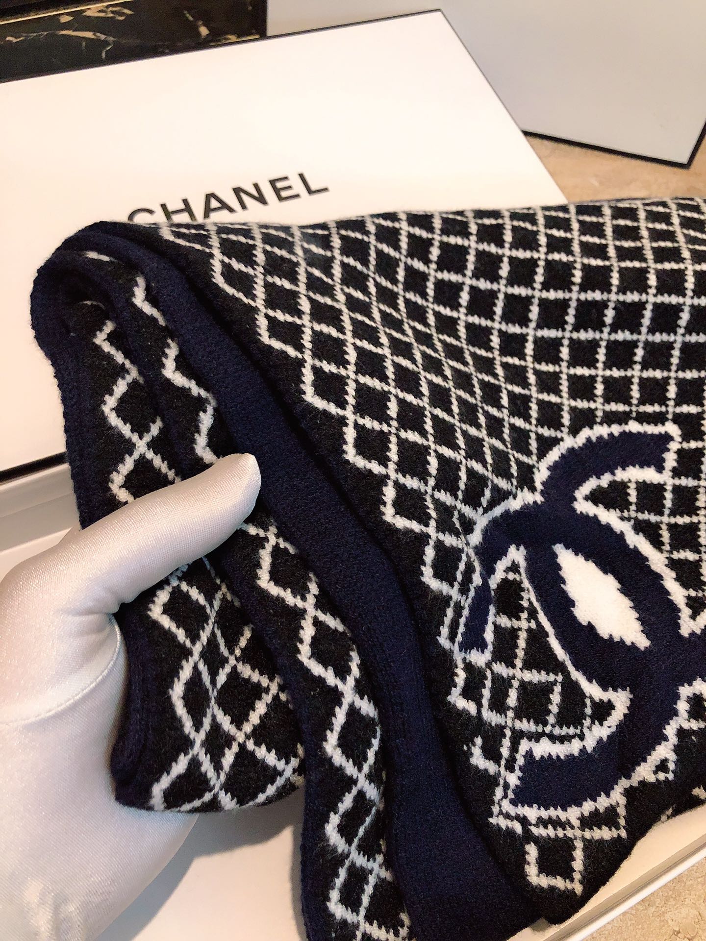 Chanel Haute Couture Silk Twill Scarf Shawl Ref 5