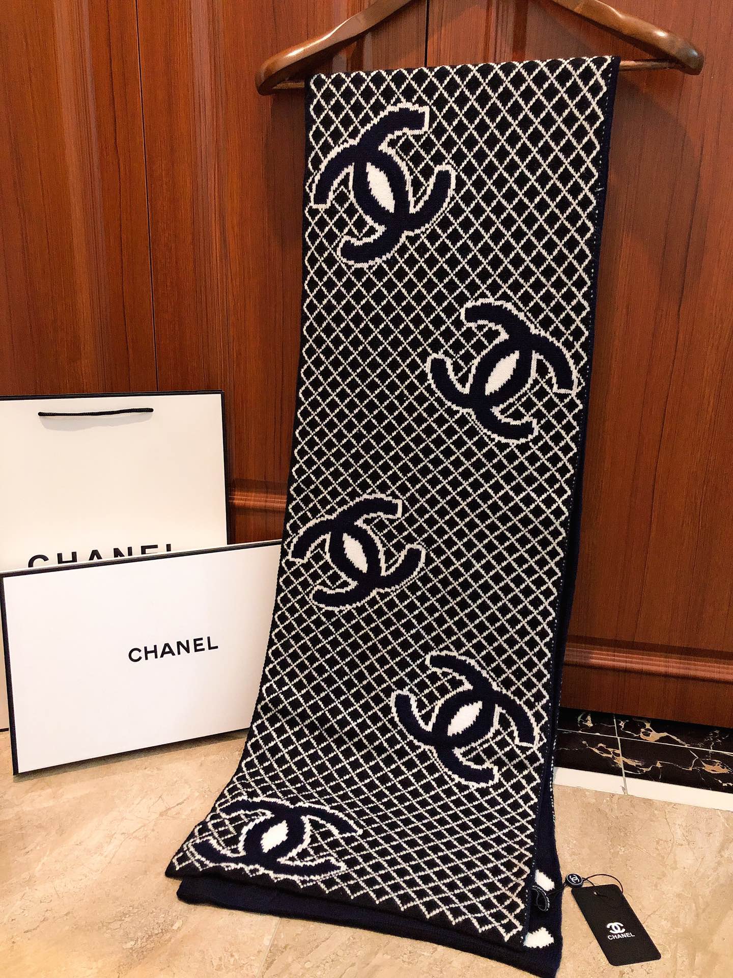 Chanel Haute Couture Silk Twill Scarf Shawl Ref 8