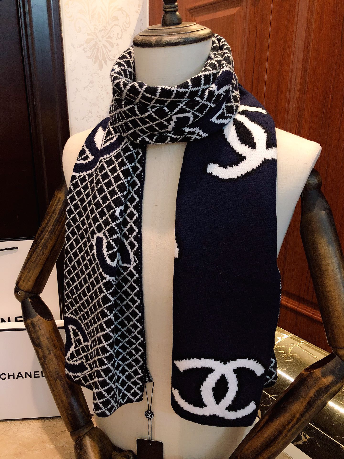 Chanel Haute Couture Silk Twill Scarf Shawl Ref 2