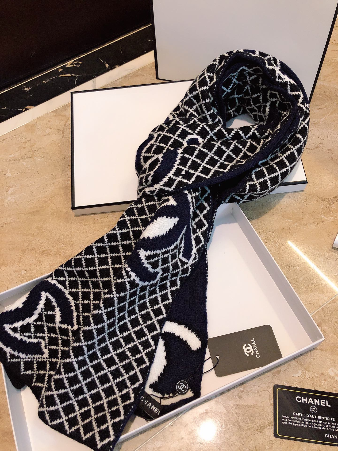 Chanel Haute Couture Silk Twill Scarf Shawl Ref 6