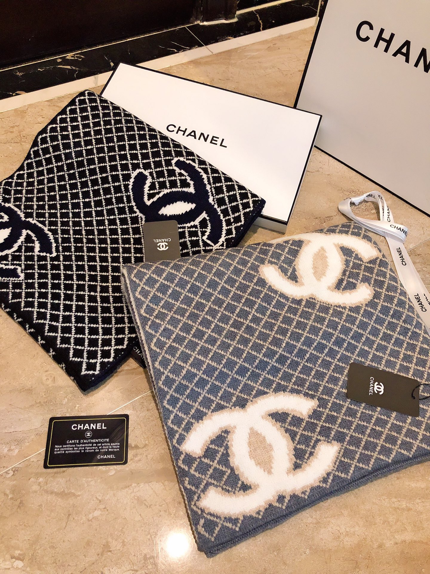 Chanel Haute Couture Silk Twill Scarf Shawl Ref 9