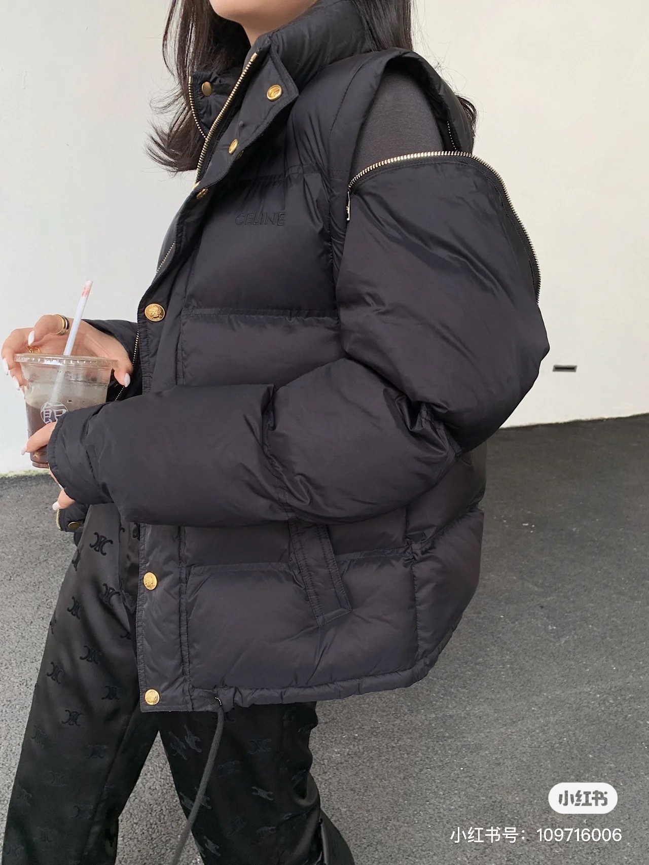 2022Celine 2022FW面包款可拆卸俩穿羽绒服