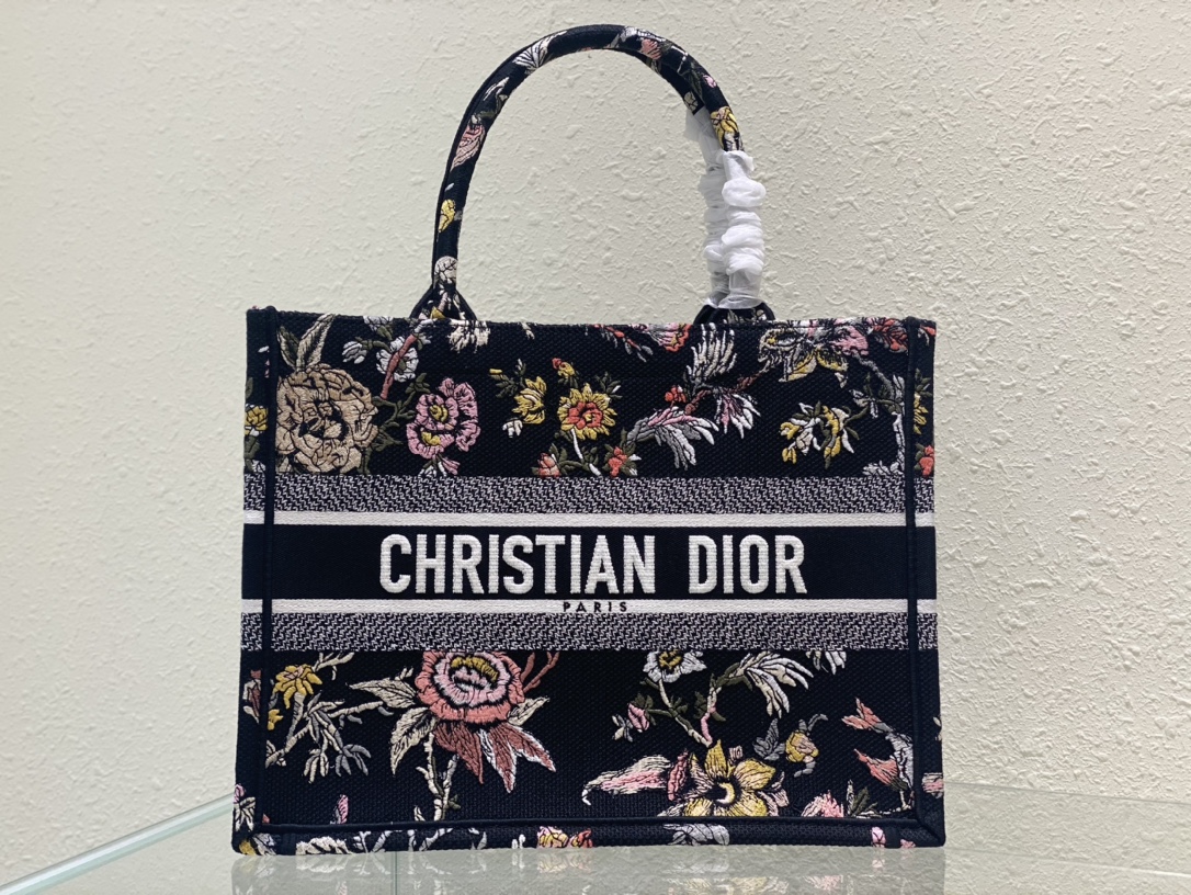 Dior Book Tote Handbags Tote Bags Black Embroidery