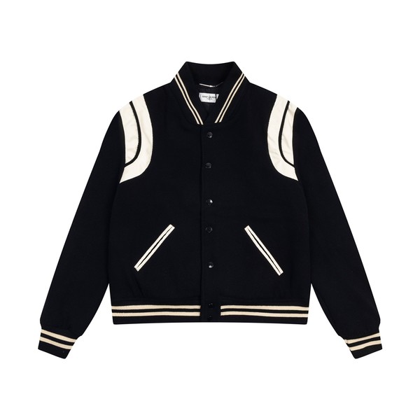Yves Saint Laurent Clothing Coats & Jackets Designer High Replica Black White Wool