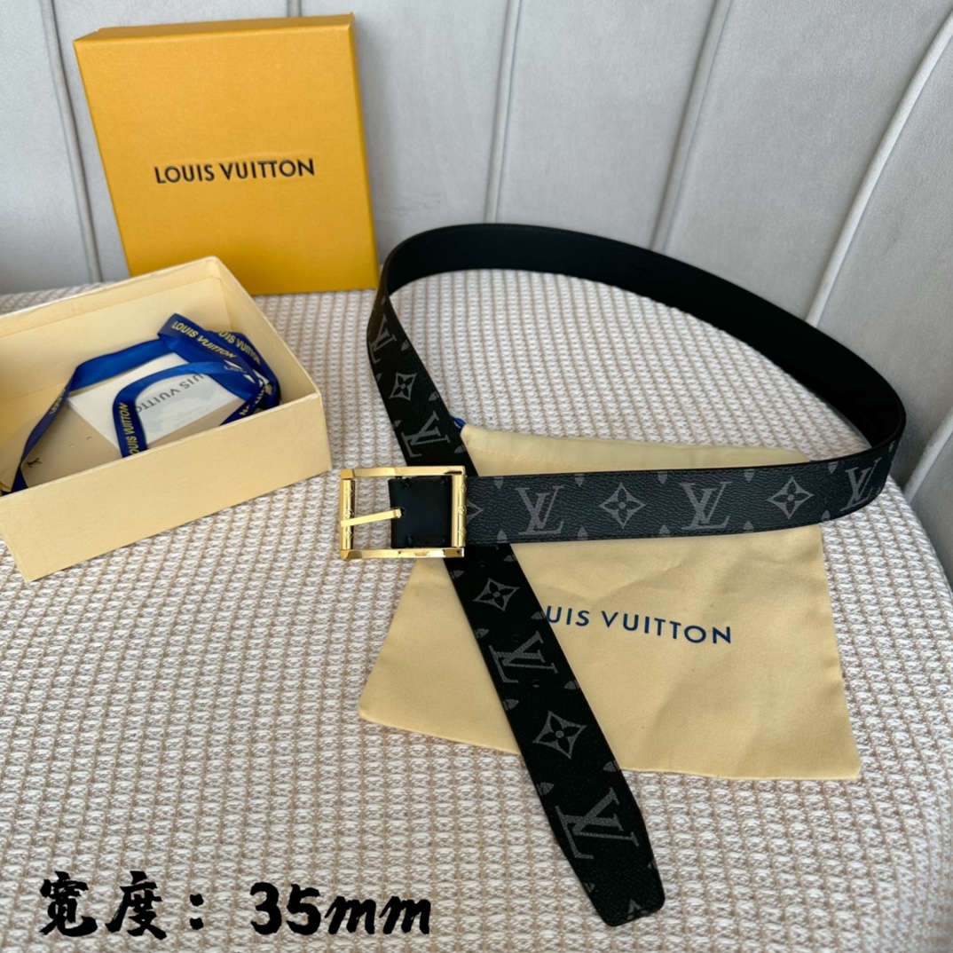 Louis Vuitton Belts Men Calfskin Canvas Cowhide Fall Collection