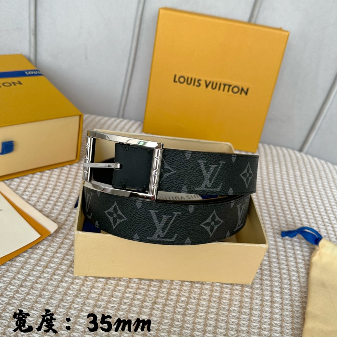 Louis Vuitton Belts Men Calfskin Canvas Cowhide Fall Collection