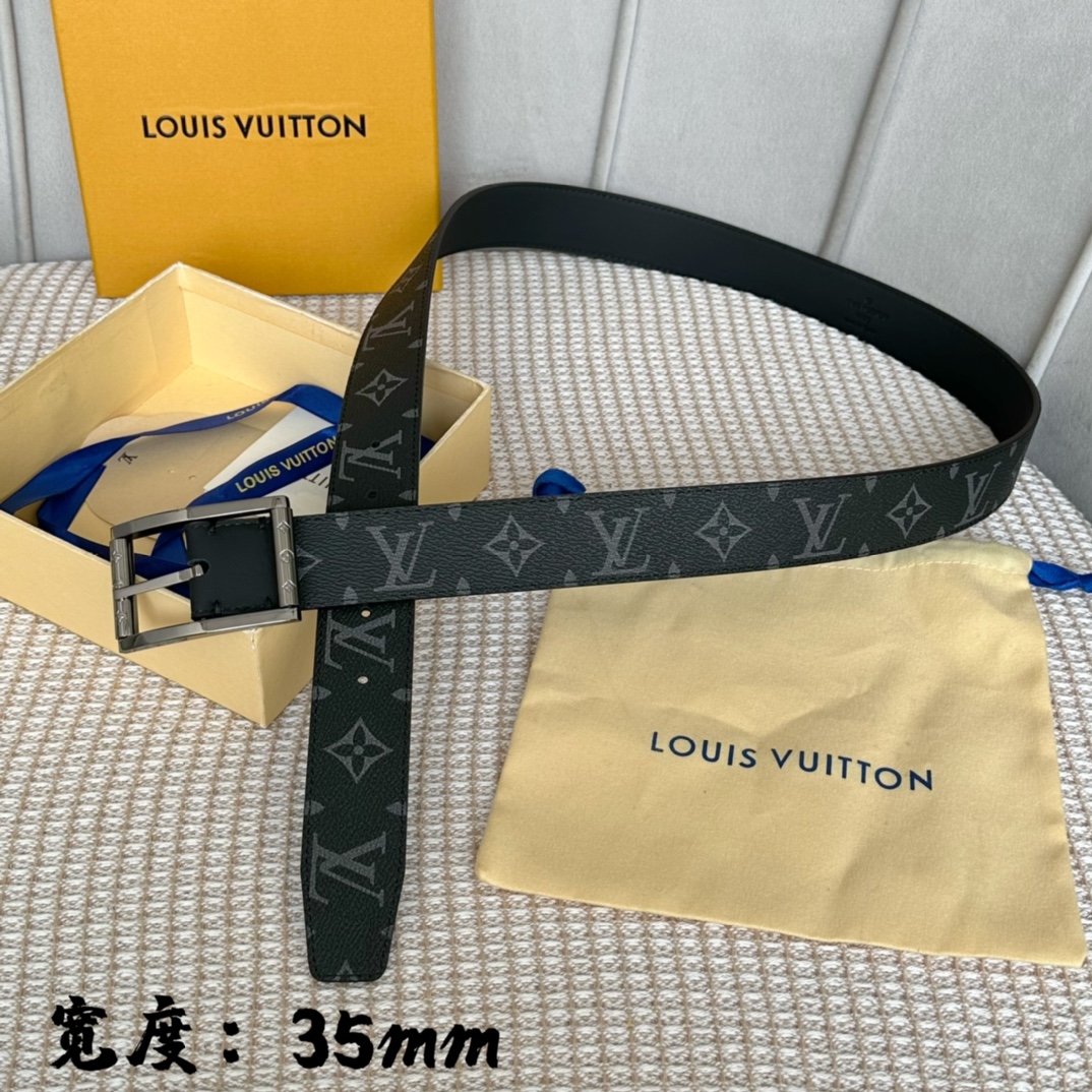 Louis Vuitton Belts Men Calfskin Canvas Cowhide Fall Collection