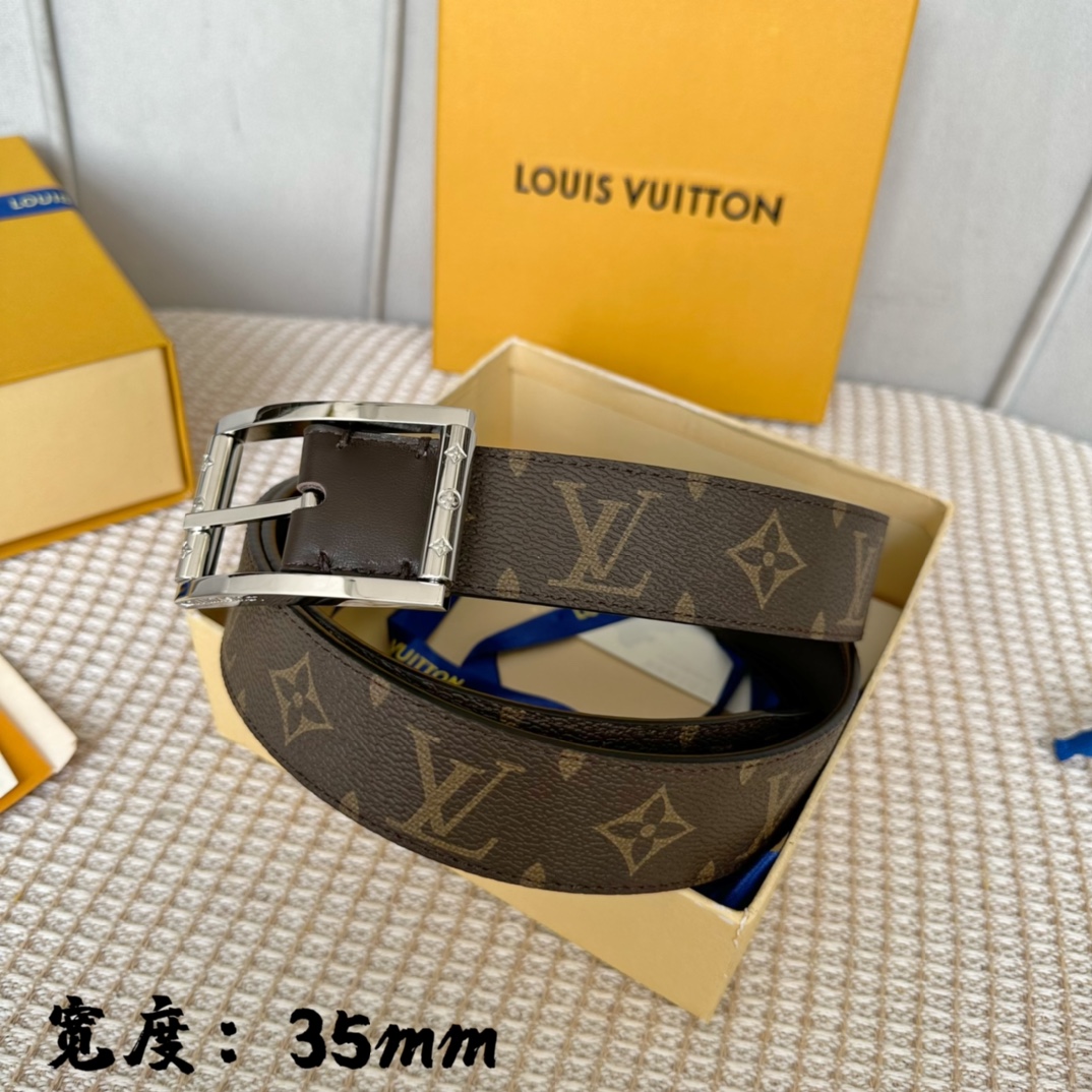 Louis Vuitton Belts Men Calfskin Canvas Cowhide Fall Collection