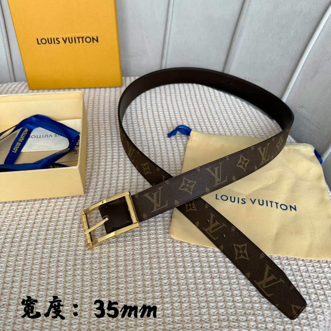 Louis Vuitton Belts Men Calfskin Canvas Cowhide Fall Collection