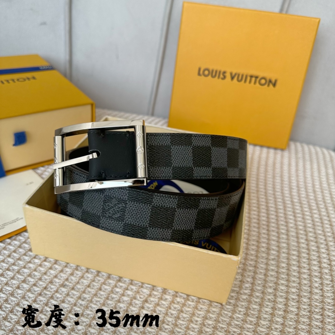 Louis Vuitton Belts Men Calfskin Canvas Cowhide Fall Collection