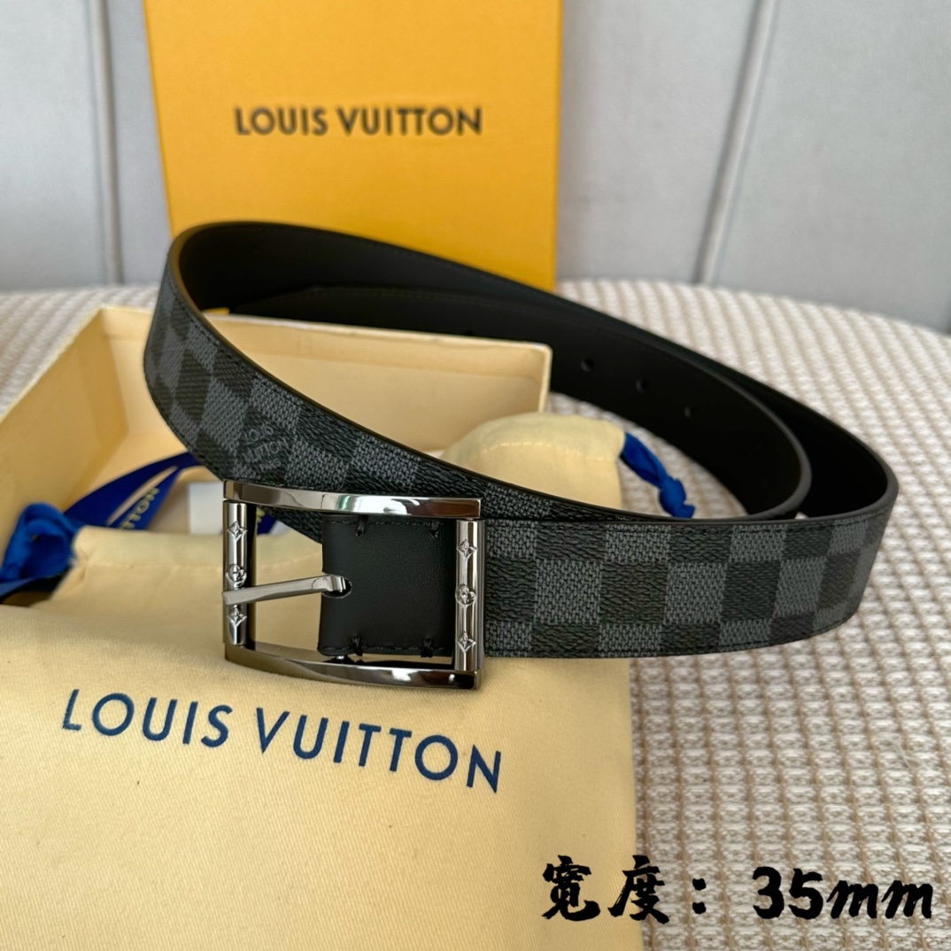 Louis Vuitton Belts Men Calfskin Canvas Cowhide Fall Collection