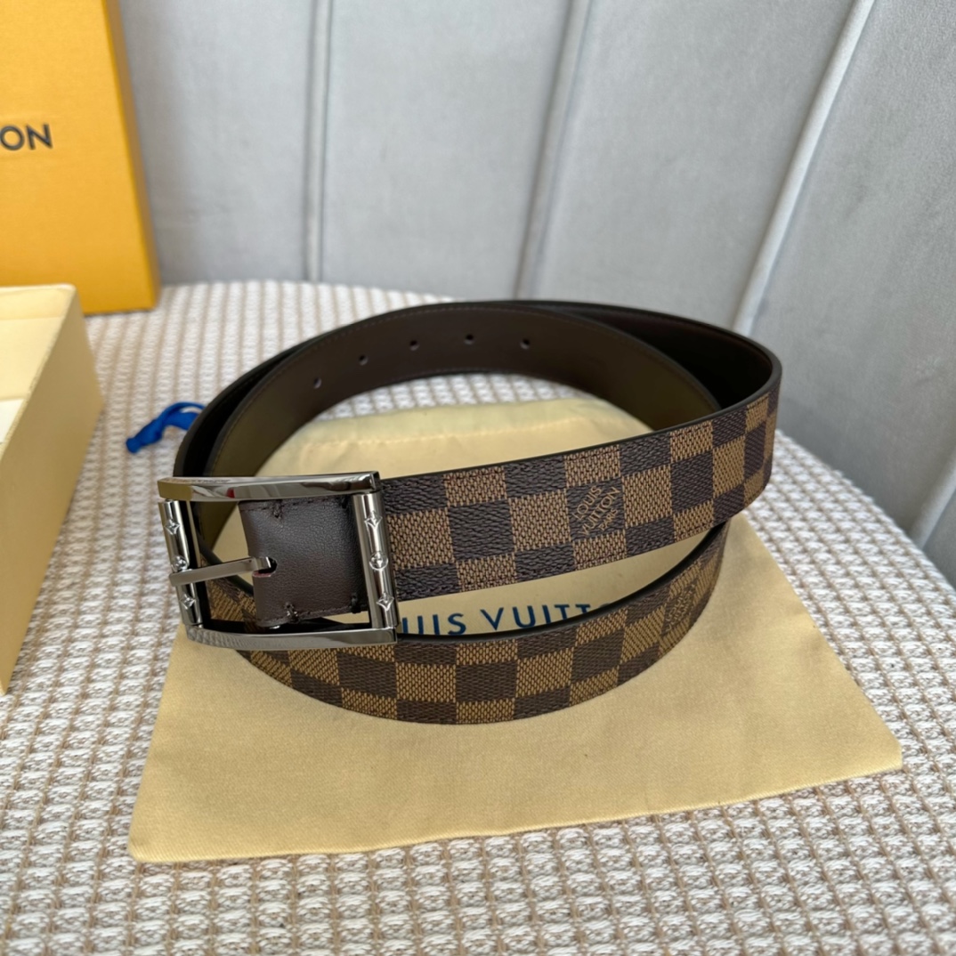 Louis Vuitton Belts Men Calfskin Canvas Cowhide Fall Collection