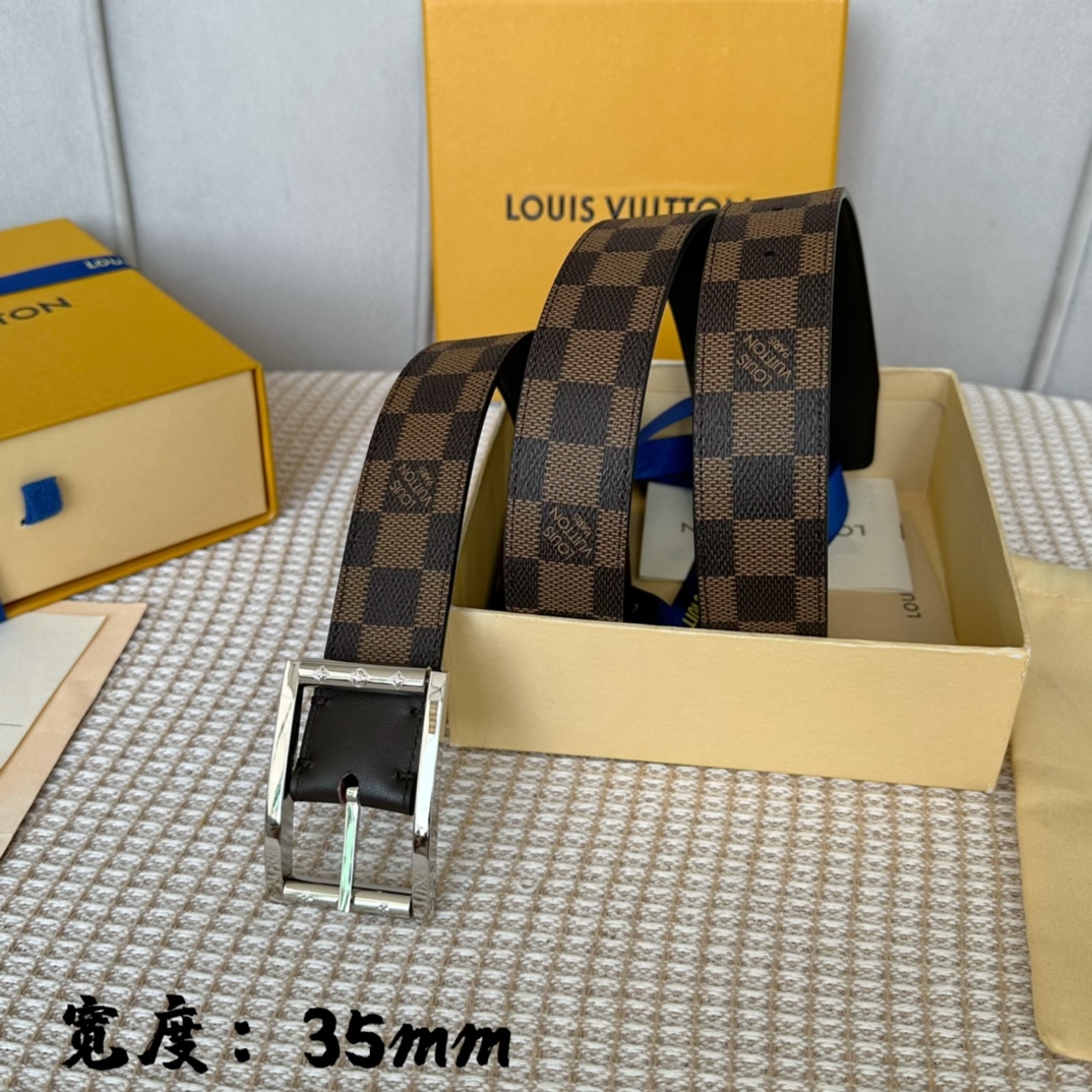 Louis Vuitton Belts Men Calfskin Canvas Cowhide Fall Collection