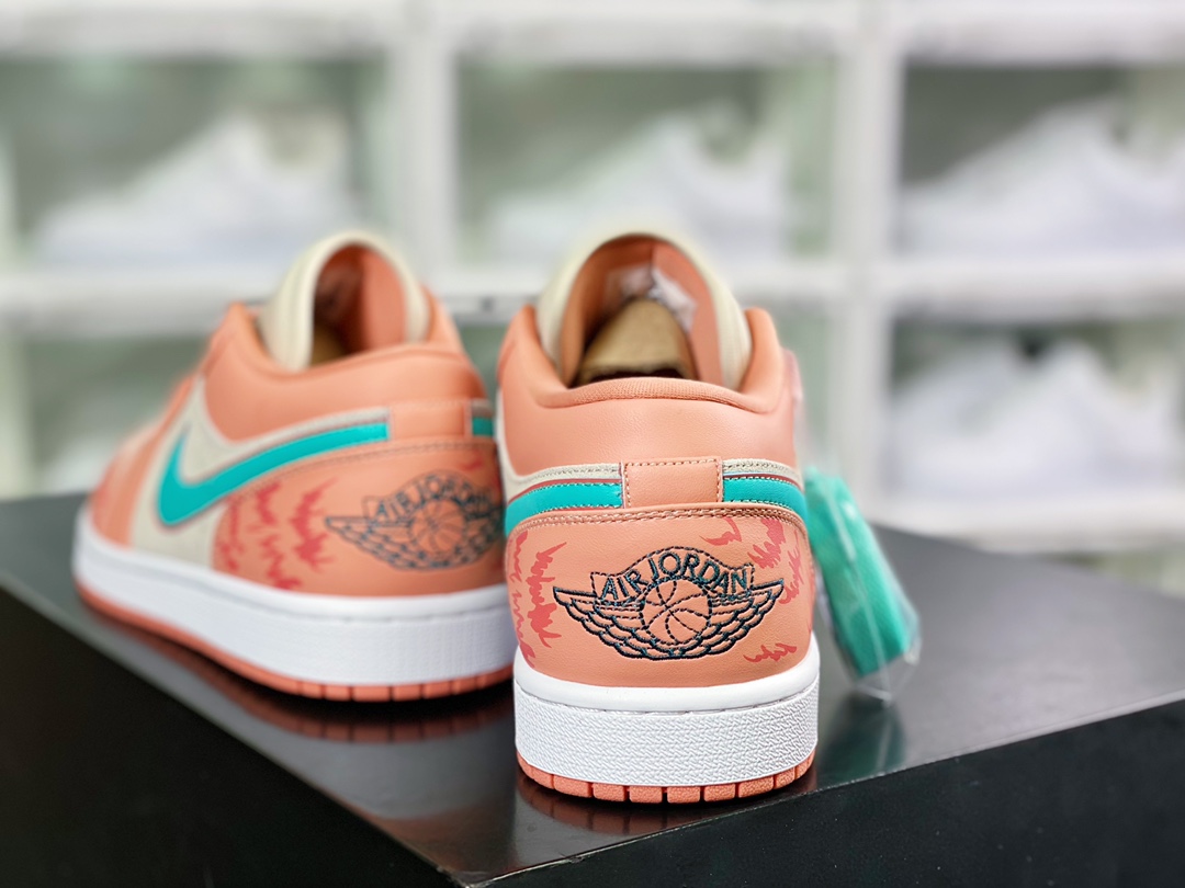 Air Jordan 1 Low GS”Light Arctic Pink/Dark Green”AJ1 DC0774-800