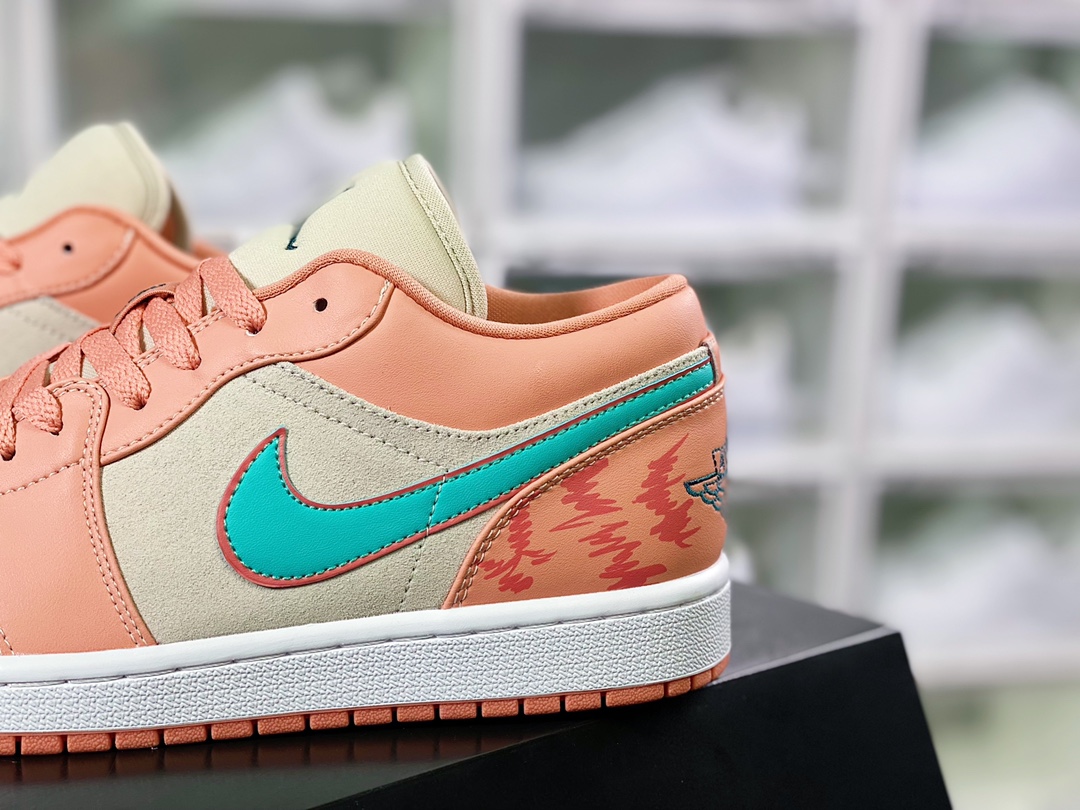 Air Jordan 1 Low GS”Light Arctic Pink/Dark Green”AJ1 DC0774-800