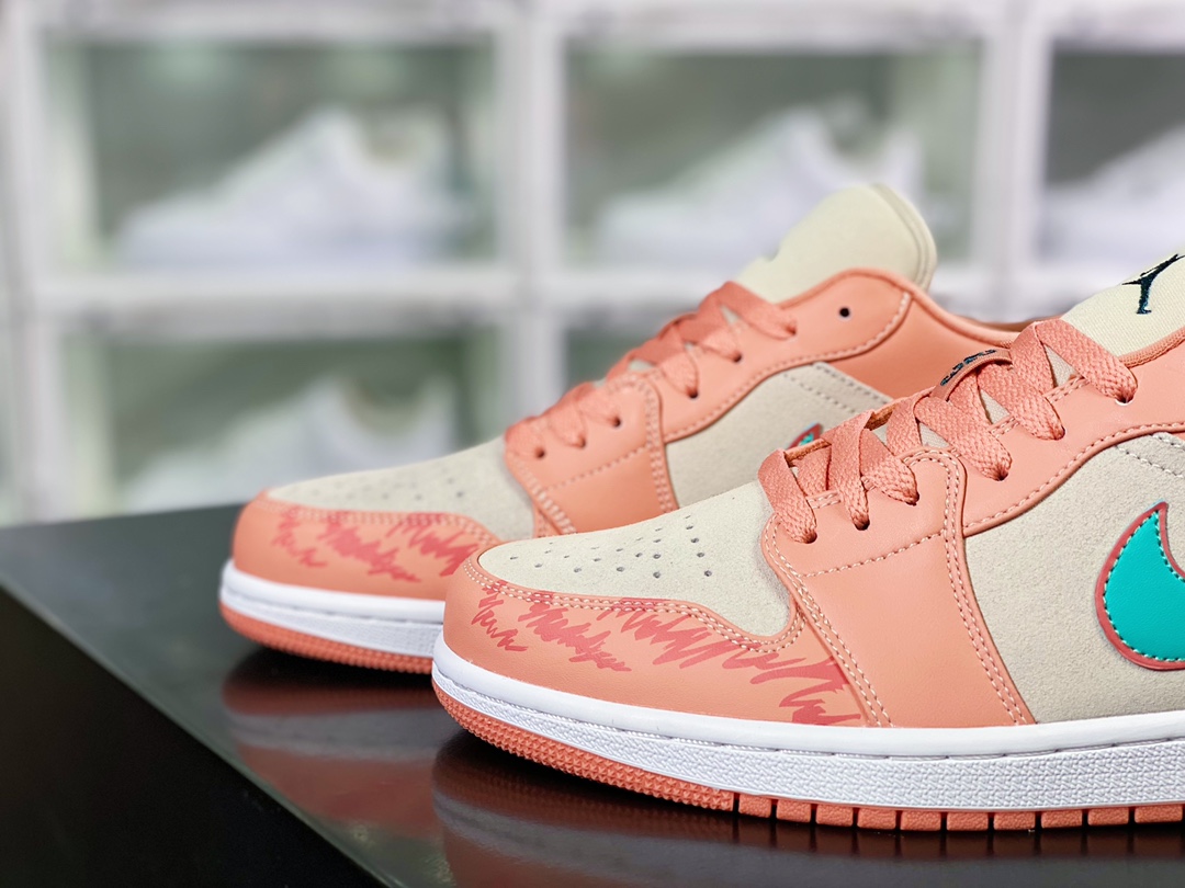 Air Jordan 1 Low GS”Light Arctic Pink/Dark Green”AJ1 DC0774-800