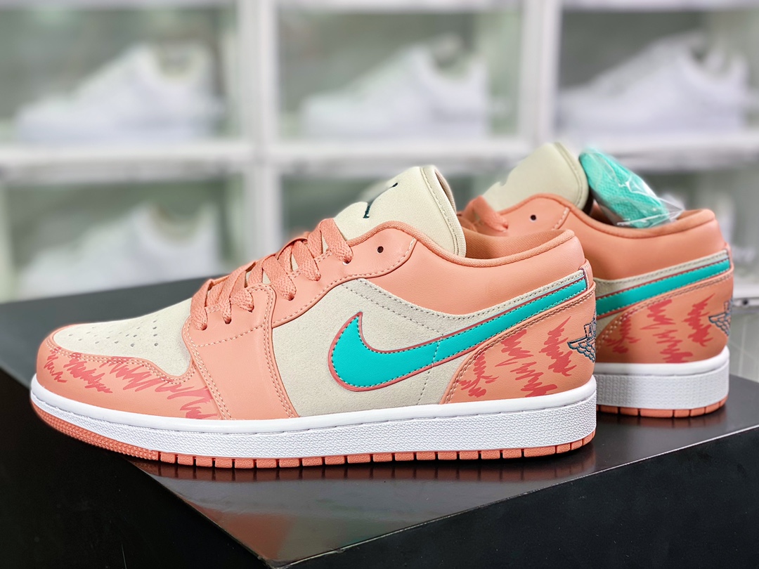 Air Jordan 1 Low GS”Light Arctic Pink/Dark Green”AJ1 DC0774-800