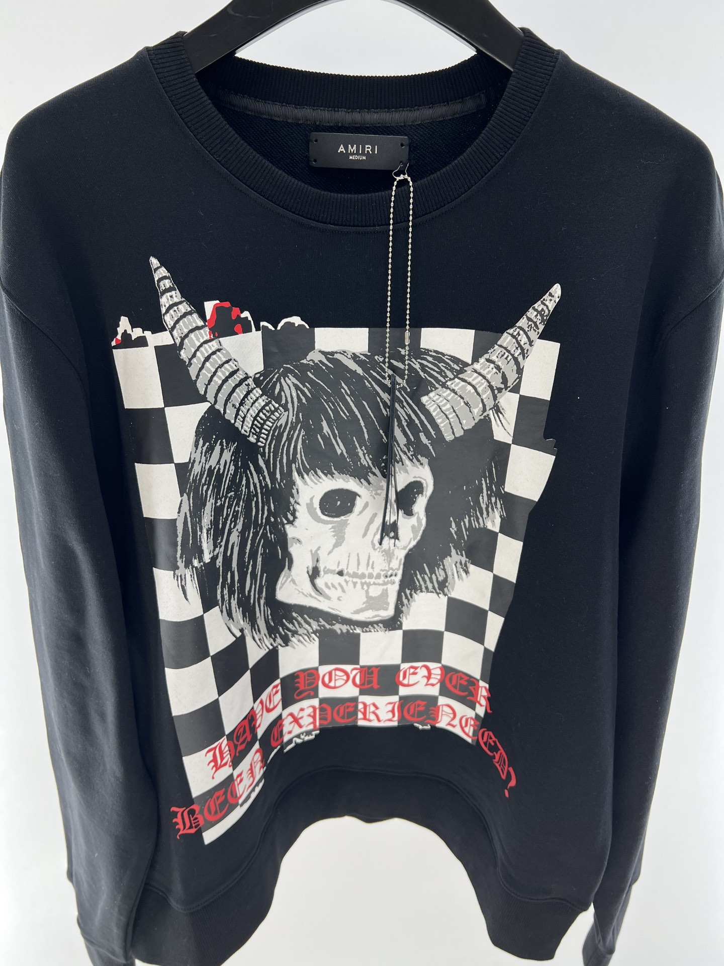 Amiri Men's Black Crewneck Sweatshirt with Skull Graphic Print, Cotton Blend 5 i1667115855 2839 3