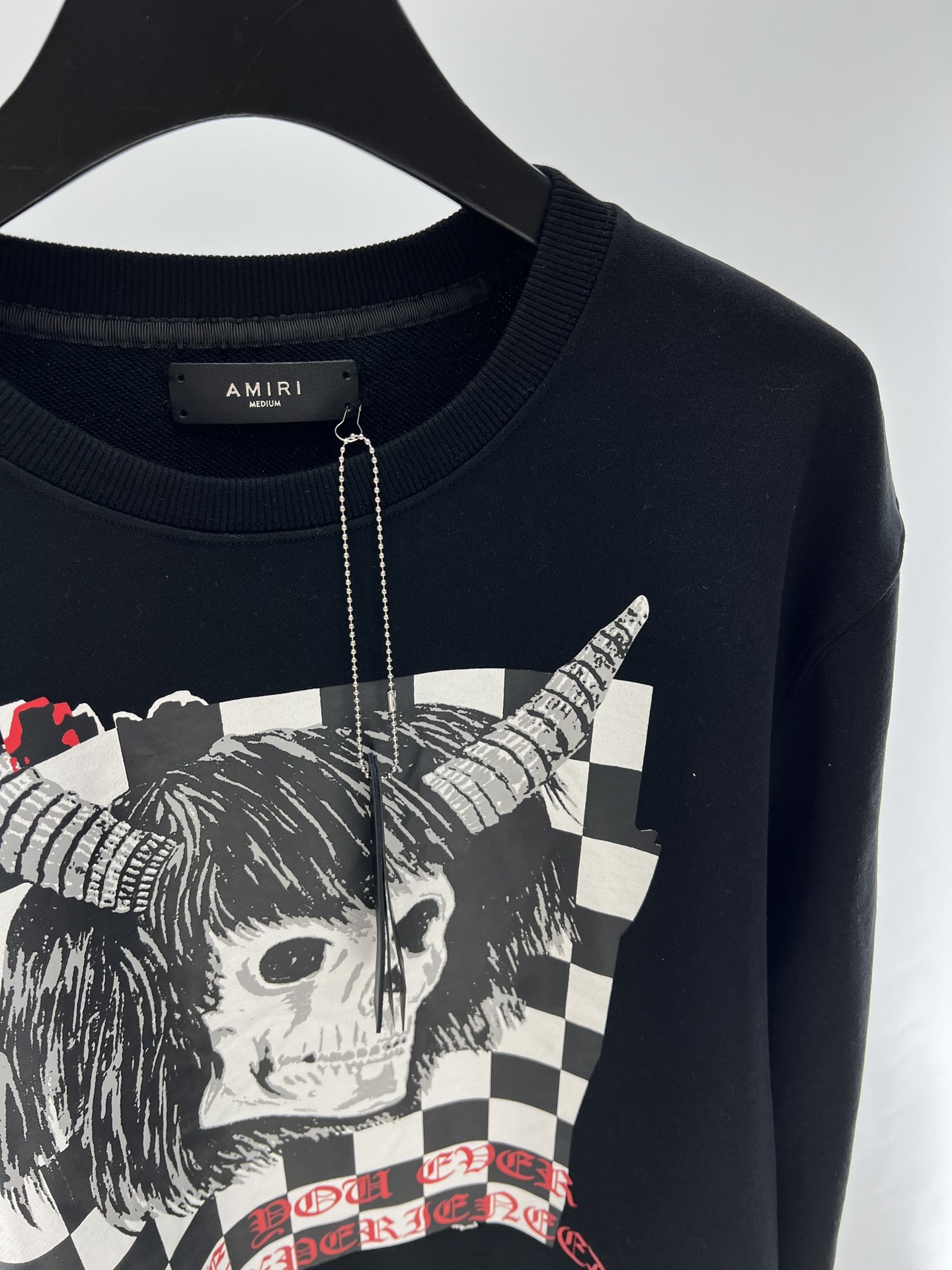 Amiri Men's Black Crewneck Sweatshirt with Skull Graphic Print, Cotton Blend 8 i1667115855 7217 6