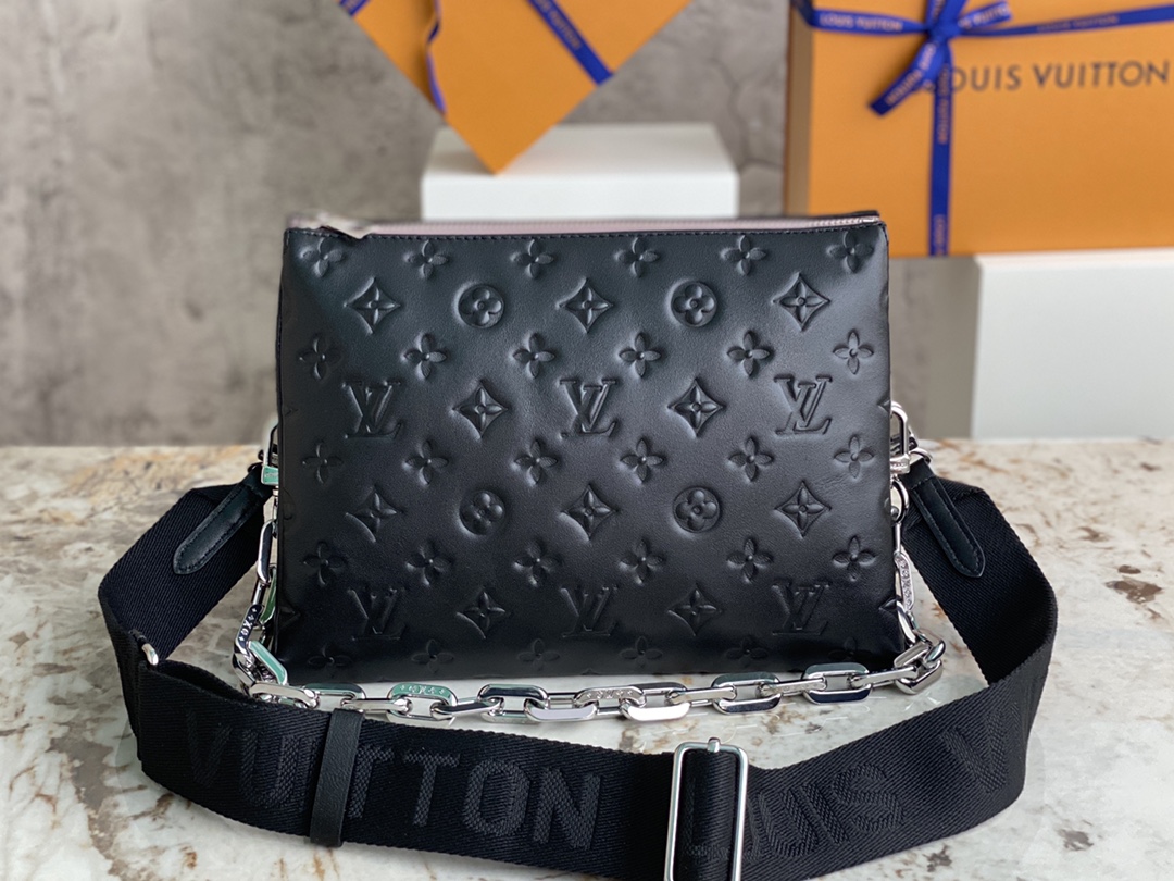 Louis Vuitton LV Coussin Bolsos de mano Bolsos cruzados y bandoleras Negro Piel de oveja Cadena M57790