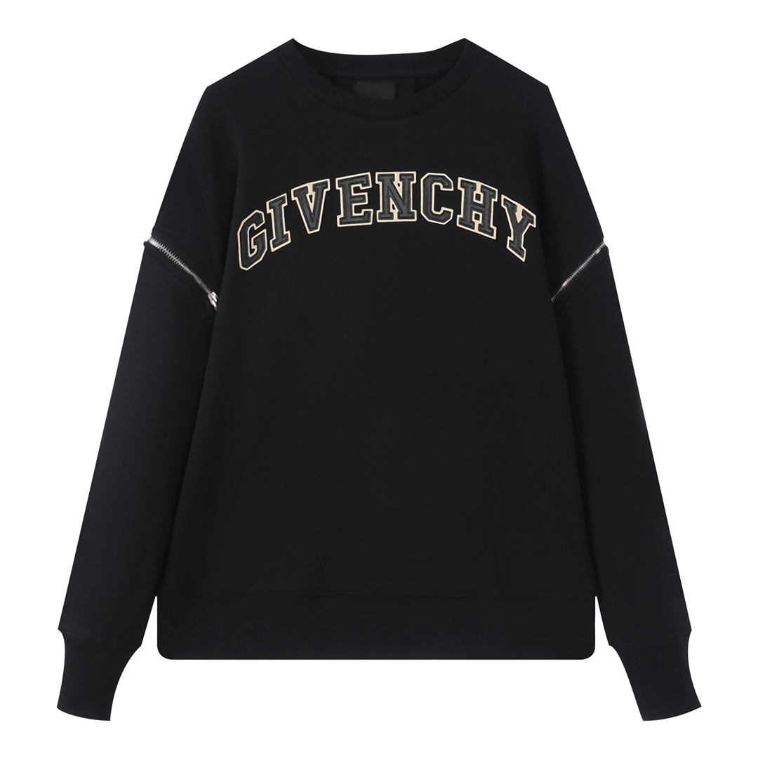 GVC Given* 2024AW Sudadera de cuello redondo de nuevo estilo Otoño e Invierno. Logotipo de letra de cuero, diseño de cr…