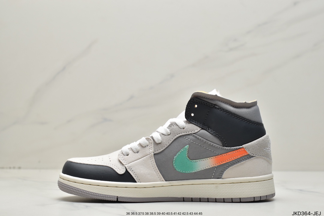 160 Air Jordan I Mid 'White and Phantom' 以 “inside out” DM9652-100