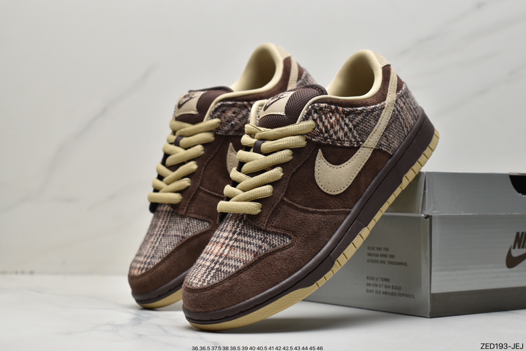 260 Stussy x SB Dunk Low Pro ”Cherry” 棕色低帮滑板鞋304292-223
