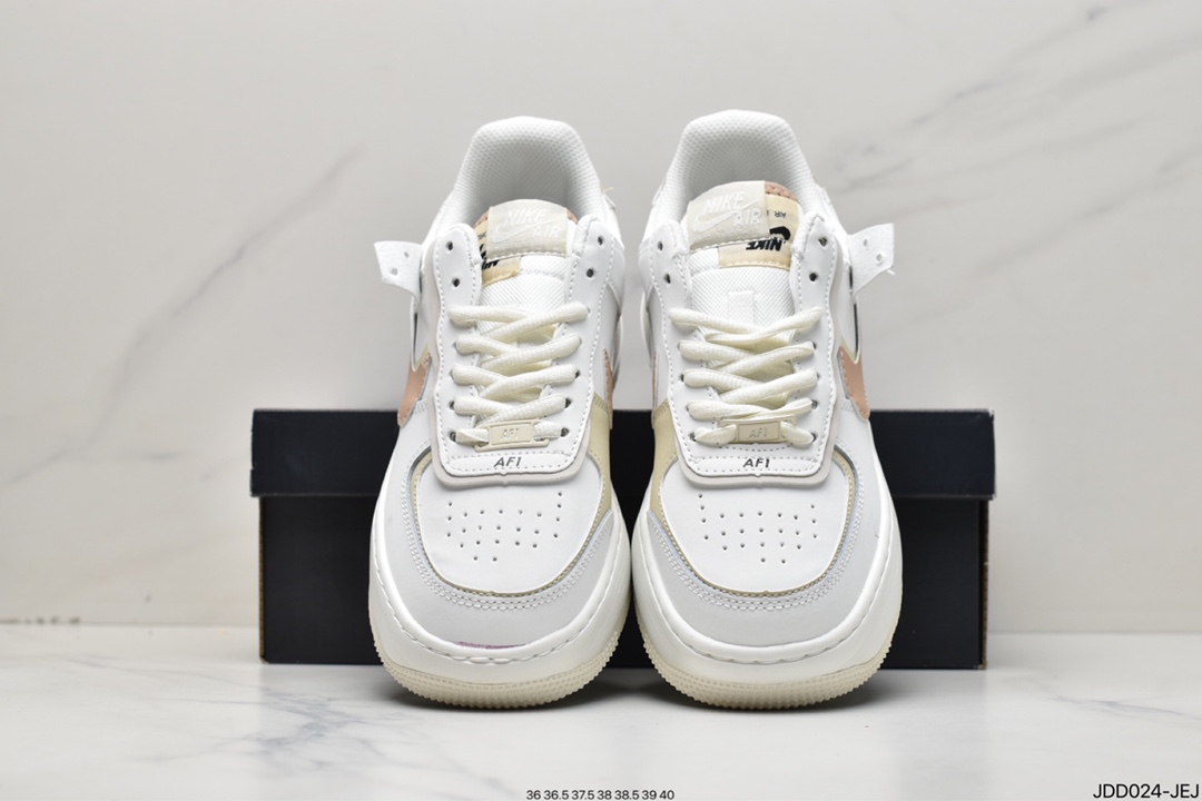 120 耐克Nike WMNS Air Force 1 Shadow 马卡龙空军一号轻量增高低帮百搭板鞋CI0919-100