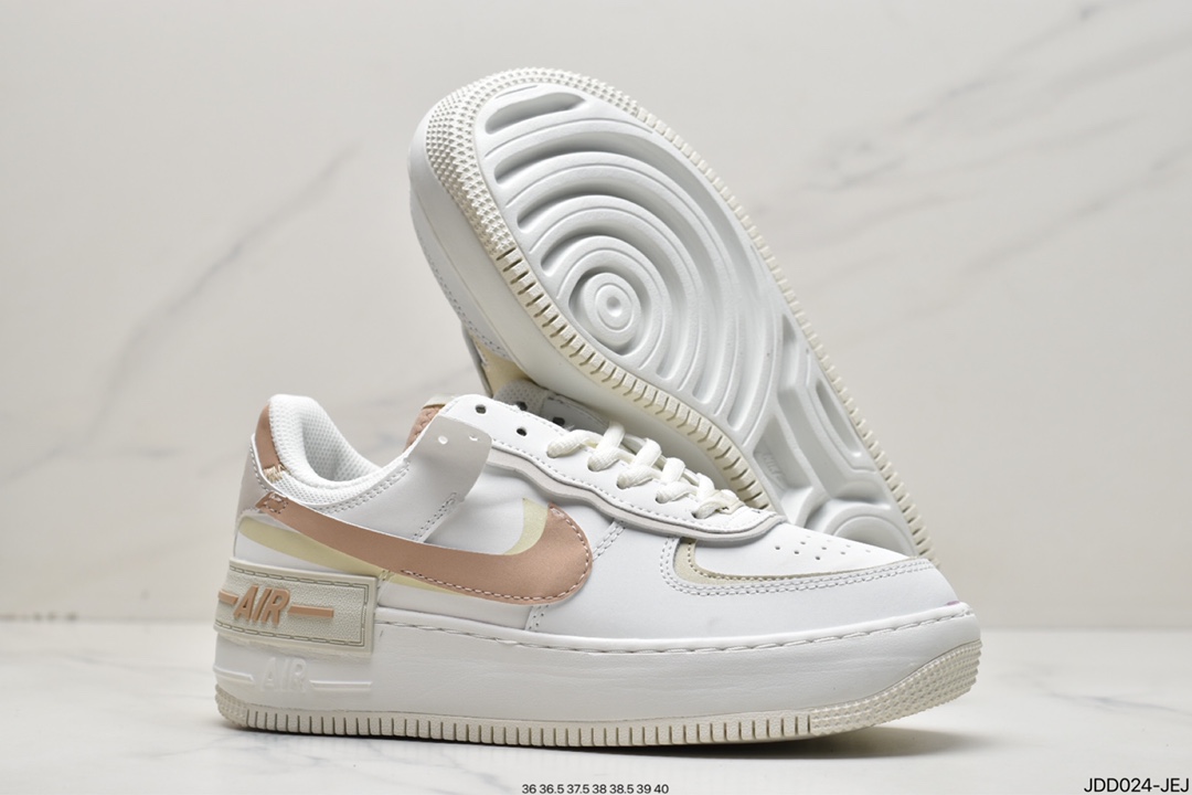 120 耐克Nike WMNS Air Force 1 Shadow 马卡龙空军一号轻量增高低帮百搭板鞋CI0919-100