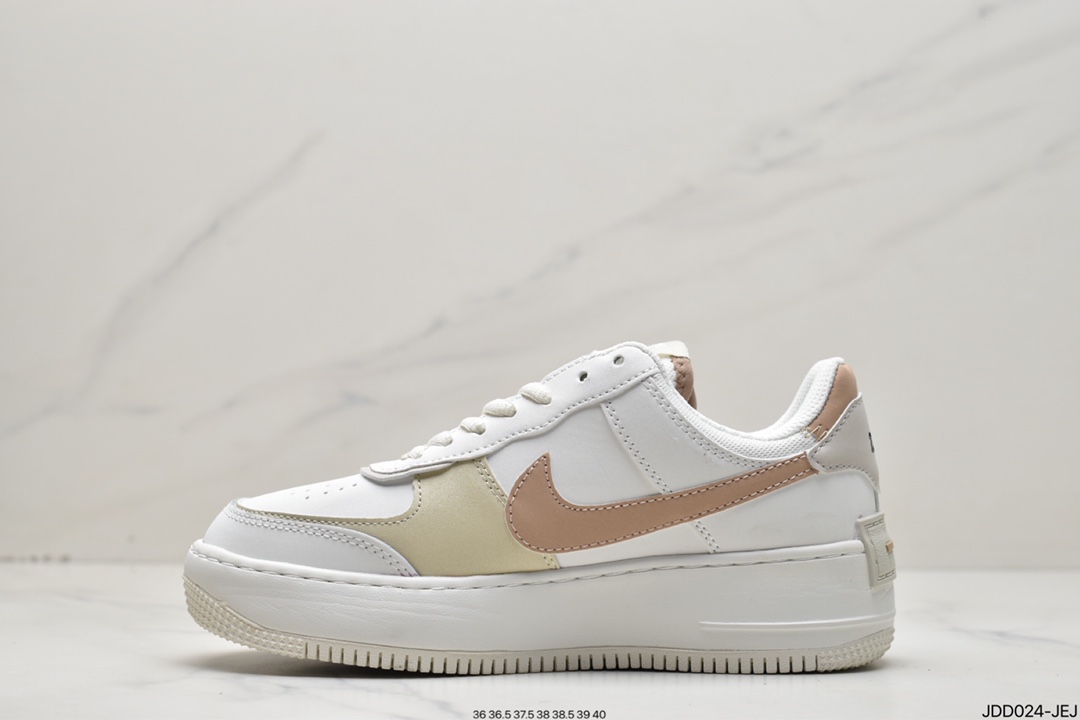120 耐克Nike WMNS Air Force 1 Shadow 马卡龙空军一号轻量增高低帮百搭板鞋CI0919-100