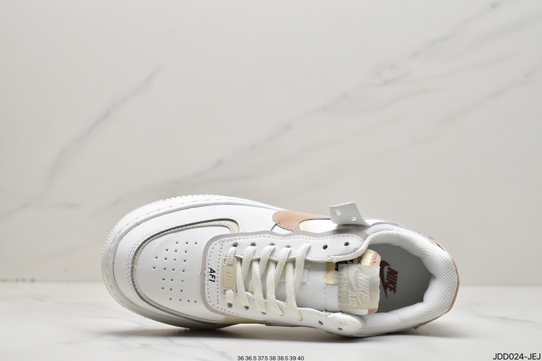 120 耐克Nike WMNS Air Force 1 Shadow 马卡龙空军一号轻量增高低帮百搭板鞋CI0919-100