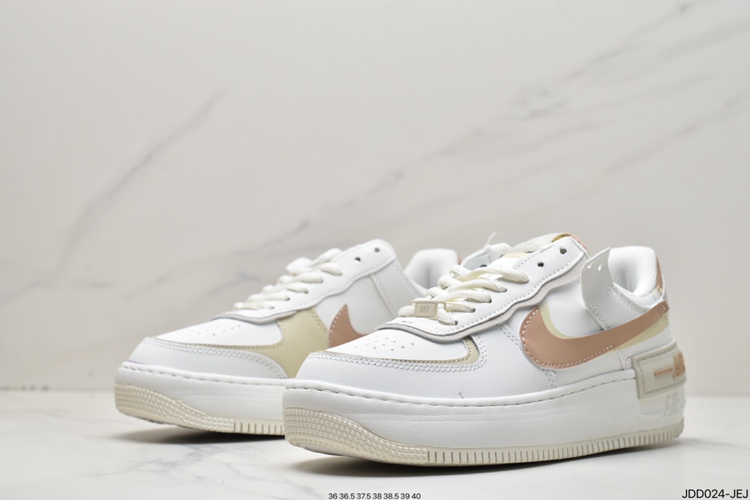 120 耐克Nike WMNS Air Force 1 Shadow 马卡龙空军一号轻量增高低帮百搭板鞋CI0919-100