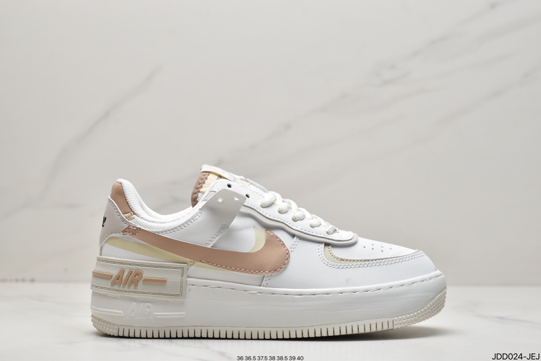 120 耐克Nike WMNS Air Force 1 Shadow 马卡龙空军一号轻量增高低帮百搭板鞋CI0919-100