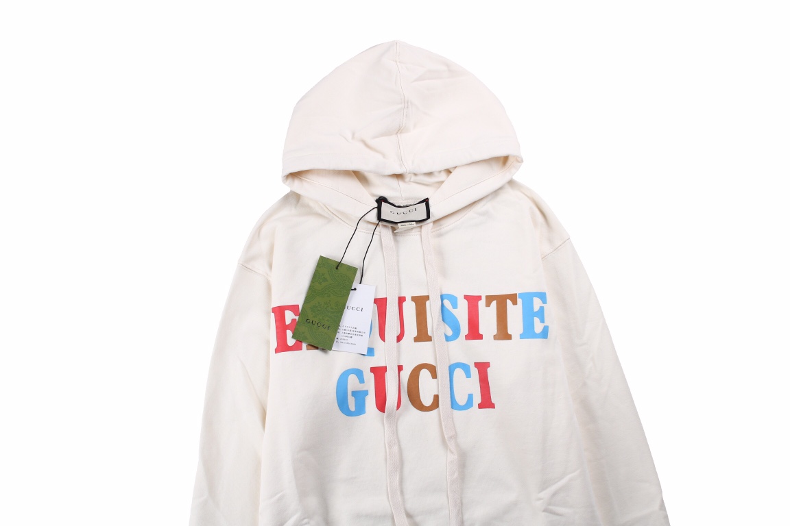 240 Gucci/古驰 22Fw 彩色字母后背人像连帽卫衣