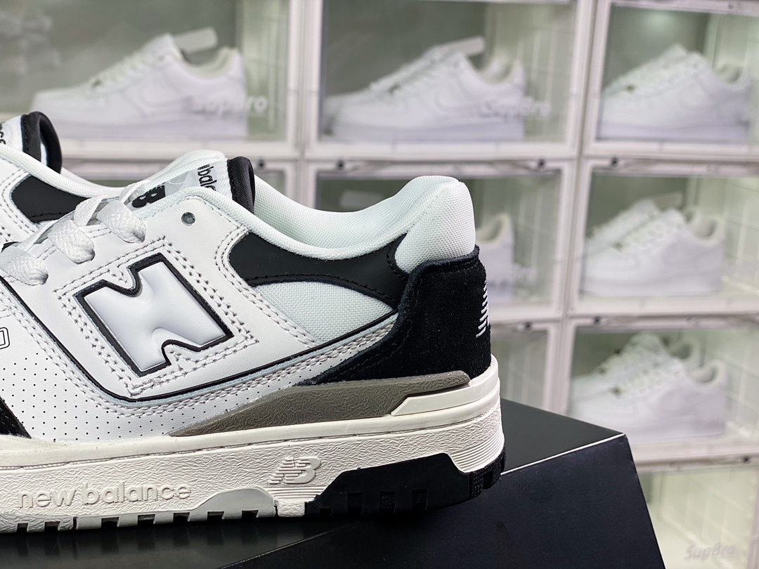 NB BB550 series classic retro low top casual sports basketball shoes ”stitching white, black and gray” BB550NCA