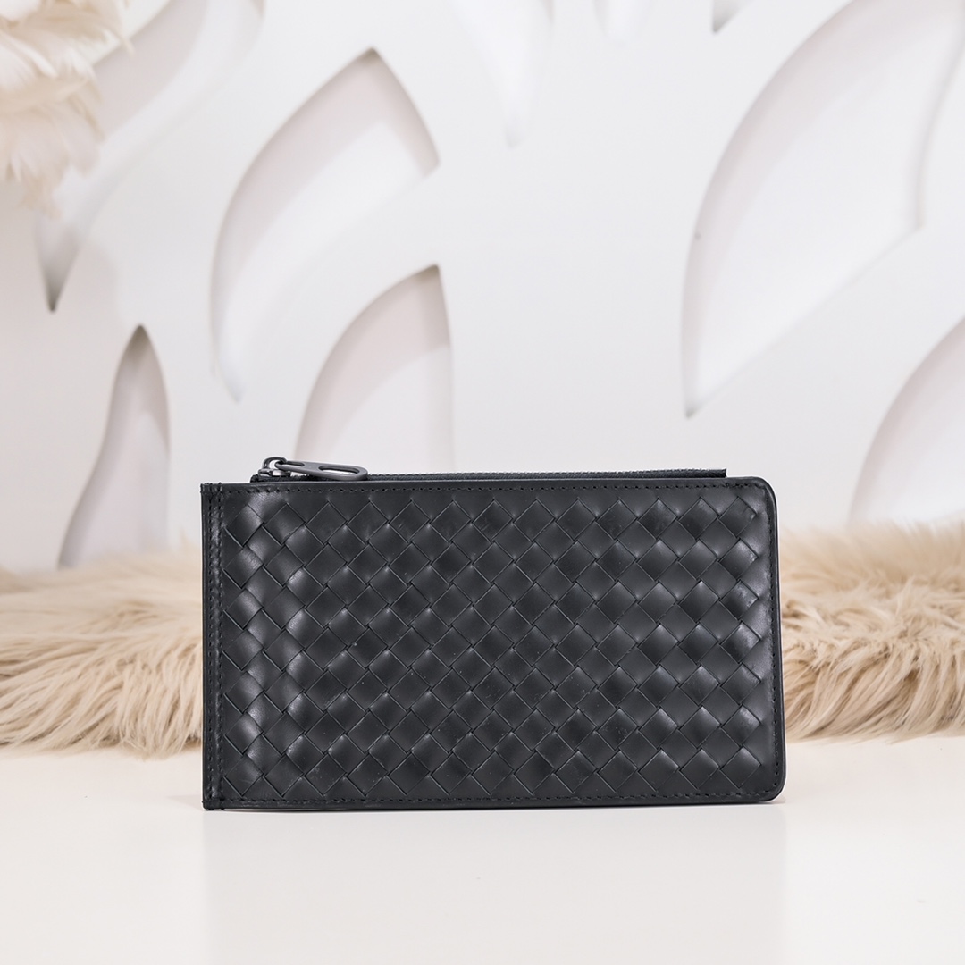 Porte-cartes Bottega Veneta Homme en Cuir Tressé de Luxe - Élégance et Raffinement